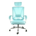 thumbnail image 2 of Elama Full Back Mesh Adjustable Office Chair with Headrest in Blue with White Frame, 2 of 5