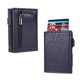 thumbnail image 1 of Estuche antirrobo para tarjetas de crédito Estuche para tarjetas de crédito de aluminio con presión lateral Monedero de cuero de PU, 1 of 6