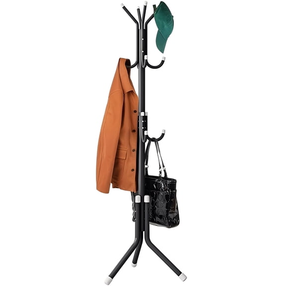 Coat Tree Hall Tree 12 Hook Freestanding Metal