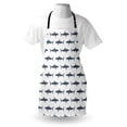thumbnail image 3 of Sea Animals Apron Sharks Swimming Horizontal Silhouettes Powerful Dangerous Wild Life, Unisex Kitchen Bib Apron with Adjustable Neck for Cooking Baking Gardening, Charcoal Grey White, by Ambesonne, 3 of 3