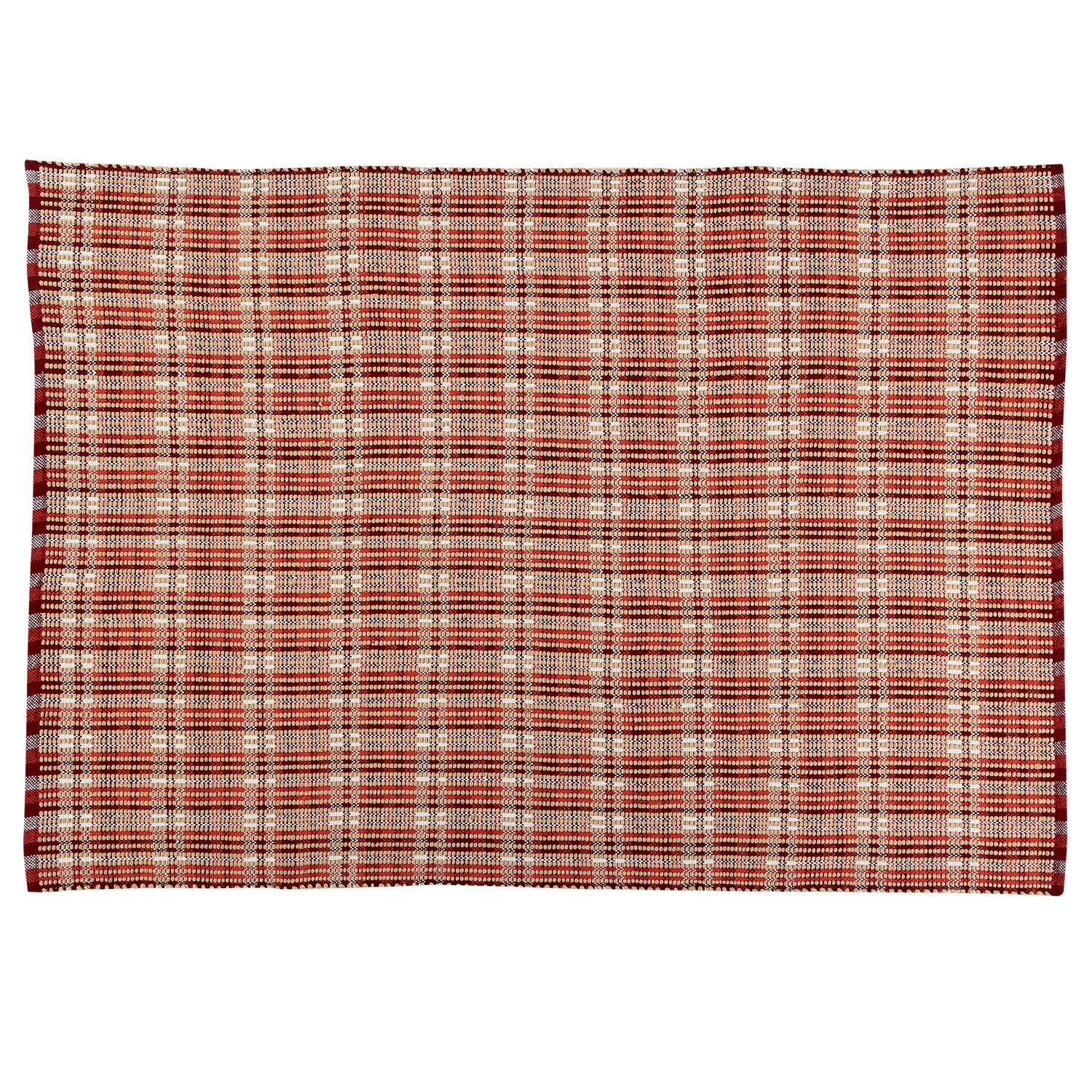 Plaid Hand Woven Rug 4X6 Burgundy