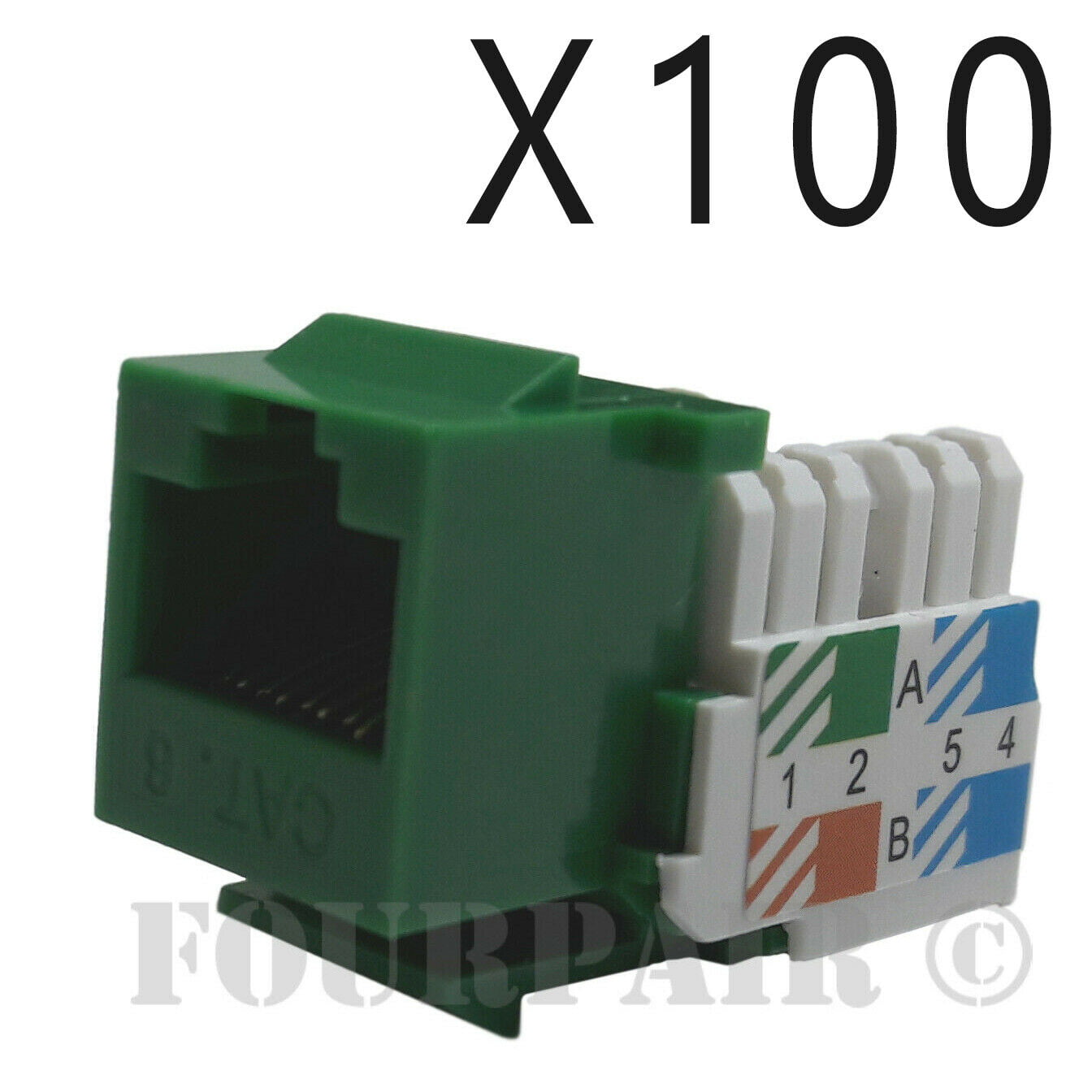 10 pack lot Keystone Jack Cat6 Green Network Ethernet 110 Punchdown 8P8C 