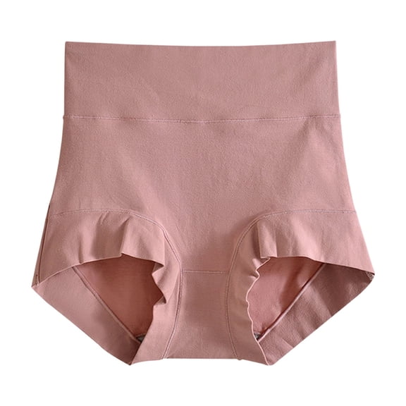 VV AVEORS Cotton Underwear For Women Compression Stretch Briefs High Waisted Full Coverage Tummy Control Panties Pink M