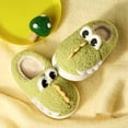 thumbnail image 2 of Floleo Kids' Crocodile Plush Slippers Boys Girls Warm Indoor Slippers Soft Fuzzy Non-Slip House Slippers Cute Animal Style Home Slippers(Green,9-9.5 Years), 2 of 6