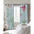 thumbnail image 3 of Blue Pink Green Floral Blackout Curtains 45 Inches Long for Bedroom, Seasonal Botanical Blooms Thermal Insulated Room Darkening Black Out Window Curtain Panels Grommet Drapes for Living Room, 3 of 8