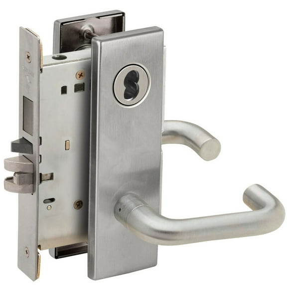 Schlage L9453J 03N 626 Entrance Mortise Lock with Deadbolt 03N Design FSIC Prep Less Core Satin Chrome