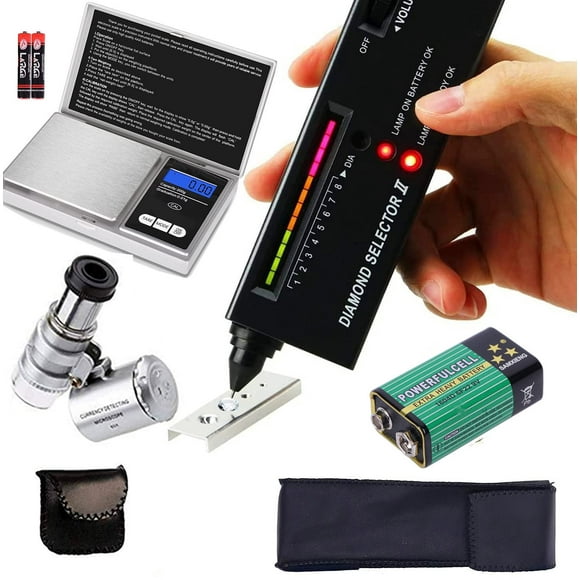Stylo Testeur de Diamant, Haute Précision Testeur de Bijoux Diamant&ï¼&&139;200g/0.01g Mini Balance de Bijoux&iuml¼&&60X Mini LED Grossissante, Professionnel D