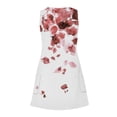 thumbnail image 6 of Rciityk Summer Dresses for Women Beach Floral Tshirt Sundress Casual Pockets Boho Tank Dress Loose V Neck Sleeveless Mini Dresses, 6 of 7