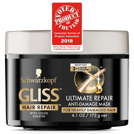 Gliss Hair Repair Anti Damage Mask, Ultimate Repair, 6.1