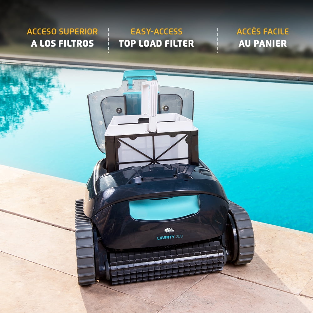 Dolphin Liberty 200 Cordless Automatic Robotic Pool Vacuum Cleaner, Inductive Charging, Wall Climbing Scrubber, Ideal for In-Ground Pools up to 33 FT in Length