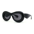 thumbnail image 2 of Womens Unique Balloon Thick Racer Shield Retro Sunglasses All Black, 2 of 4