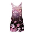 thumbnail image 5 of Nrmvnmi Floral Summer Short Rompers for Women 2024 Casual Loose Sleeveless Tie Knot Strap Jumpsuits Wide Leg Overalls with Pockets Pink SMothers Day Gifts, 5 of 6