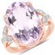 thumbnail image 1 of 18K Rose Gold Plated 10.50 Carat Genuine Pink Amethyst and White Topaz .925 Sterling Silver Ring QJ Model, 1 of 3