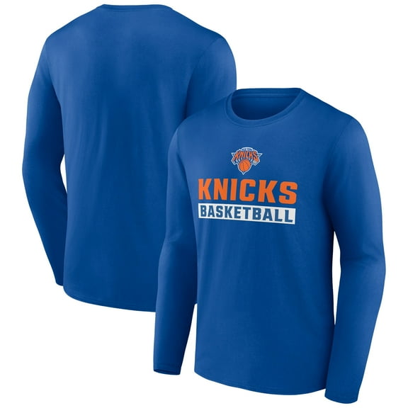 Men's Blue New York Knicks Let's Go Long Sleeve T-Shirt