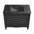 thumbnail image 6 of Cascade 36 in. Black Oak Bathroom Vanity With Black, 3-Hole Ceramic Sink Top, 6 of 8