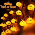 thumbnail image 1 of Guirlande Lumineuse Citrouille d'Halloween 3 m, 20 Lumières Décoratives à Piles LED 2 Modes Lumières Stables/scintillement pour Fête d'Halloween Intérieur Extérieur Récolte Décorations de l'Action de Grâce, 1 of 7