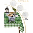 thumbnail image 5 of St. Patrick's Day Rectangle Tablecloth, Spring Lucky Shamrock Cute Puppy Green Plaid Waterproof & StainResistant Tablecloth, Washable Oil-proof Table Cover for Dining/Party/Wedding/Buffet 60x84 In, 5 of 9