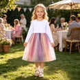 thumbnail image 2 of Bmisegm Back to School Clothes for Teen Girls High Waist Gradient Mesh Long Skirt for Party Princess Wear Girls Skirts 5-6 Years, 2 of 5