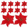 thumbnail image 1 of KAKOWELY 10 flores artificiales de Pascua con purpurina para árbol de Navidad, decoración para coronas, bodas y fiestas., 1 of 4