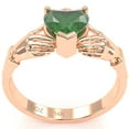 thumbnail image 5 of Claddagh Lab-Created Emerald Ring In Solid 14k Rose Gold, 5 of 6