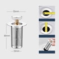 thumbnail image 4 of Brass Bathroom Drain Plug Universal Stopper With Advanced Hair Strainer Core Filter, 4 of 4