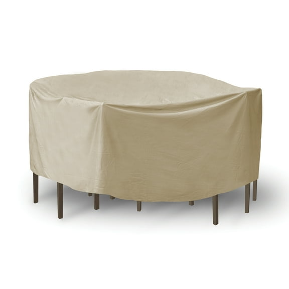 Round Table & Chair Cover for 48"-54" tables with 4-6 High Back Chairs, 40" height; includes umbrella hole