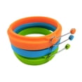 thumbnail image 2 of Juego de 4 anillos de silicona para huevos, moldes antiadherentes para panqueques, molde redondo para hornear con asa para freír (rojo, verde, azul, naranja), 2 of 5