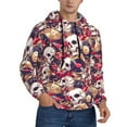 thumbnail image 2 of Uemuo Skull record artist Pattern Men's Hoodie - Casual Pullover Hoodie with Kangaroo Pocket, Stylish Hooded Sweatshirt for Everyday Wear-3X-Large, 2 of 7