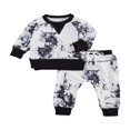 thumbnail image 2 of 2Pcs Boy‘s Tie-dyed Pullover Sweater Top with Elastic Long Pants Suit, 2 of 7