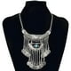 thumbnail image 4 of Collar con colgante de borlas de metal color plata estilo étnico gitano para mujer Verde, 4 of 8