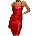 thumbnail image 1 of Vestido de noche Bella Barnett Halter Bodycon sin espalda rojo, 1 of 5