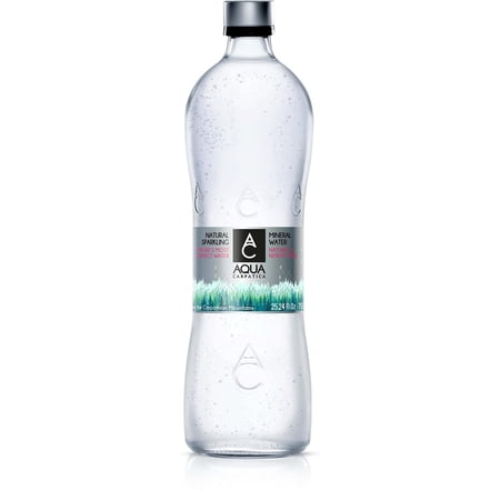 Natural Sparkling Mineral Spring Water with Electrolytes, Naturally Carbonated in Glass Bottles, 750 ml / 25.36 oz. (12 Pack)