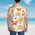 thumbnail image 3 of Lsque Flower Fox pattern Hawaiian Shirt for Men, Unisex Summer Beach Casual Short Sleeve Button Down Shirts-XX-Large, 3 of 9