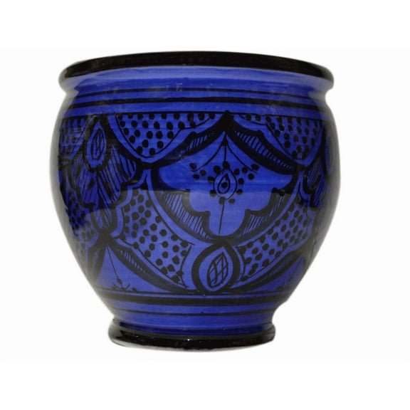 Bilot Flower Pot Moroccan Spanish Garden Drain Hole Ceramic Planter Handmade Multicolored
