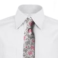 thumbnail image 2 of Butterfly Necktie, Abstract Nature Depiction, Dress Tie, 3.7", Grey Pink White, by Ambesonne, 2 of 3