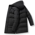 thumbnail image 4 of Hfyihgf Padded Jacket for Mens Big & Tall Casual Long Qulited Puffer Coat Thick Winter Windproof Thermal Full Zip Hooded Parka Outwear(Black,4XL), 4 of 5