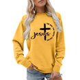 thumbnail image 3 of CAIXIA Christian Neck Sweatshirt Oversized Casual Crewneck Loose Tee Long Sleeve Tops Pullover Vacation Funny Graphic Womens Hoodies Pullover Fashion Fall Winter Clothes, 3 of 5