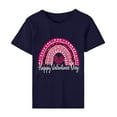 thumbnail image 4 of Meichang Hauts pour Femmes Chemise Tendance de la Saint-Valentin Hauts Mignons Imprimé Cœur Hauts de Vacances Manches Courtes Col Rond Décontracté Chandail Blouses, 4 of 5