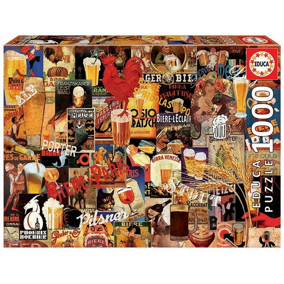 Vintage Beer Collage 1000-Piece Puzzle
