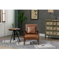 thumbnail image 2 of Luccalily Leisure Chair with Solid Wood Armrest and Feet, Mid-Century Modern Accent chair, for Living Room Bedroom Studio chair, 2 of 12