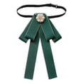 thumbnail image 1 of Corbata de lazo preanudada para mujer, elegante para eventos formales, versátil y sin arrugas. Verde oscuro, 1 of 9