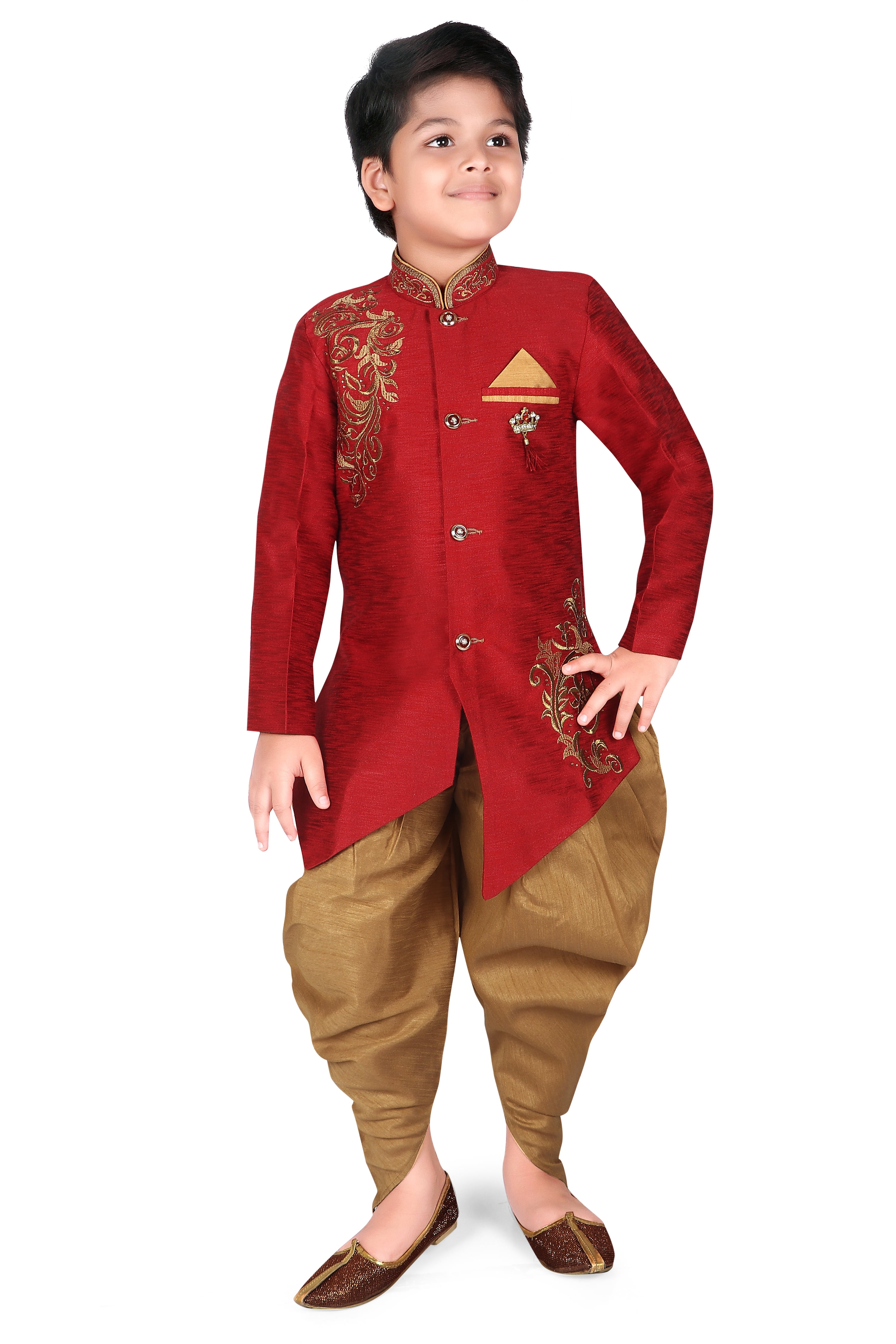 AHHAAAA Kids Sherwani Dhoti Pant Handwork Embroidery Indo Western ahhaaaa-kids-sherwani-dhoti-pant-handwork-embroidery-indo-western