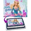 Barbie Edible Cake Image Topper Personalized Picture 1/4 Sheet (8"x10.5")