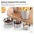 thumbnail image 3 of Miangastore Tasses à Condiments Réutilisables en Acier Inoxydable Tasses à Sauce Argent 4 Pcs 2.6X2.1X1.3In, 3 of 8