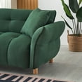 thumbnail image 3 of 93" Sofa Couch for Living Room,Teddy Upholstered Sofa,3 Seater Couch with 2 Pillows for Apartment,Bedroom,Office,Green, 3 of 7