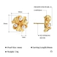 thumbnail image 4 of IDOKAWA Pearl Earrings For Women Vintage 925 Sterling Silver Hypoallergenic Cute Flower Stud Earrings Delicate Jewelry Wedding Birthday Christmas Valentine's Day Mother's Day, 4 of 7