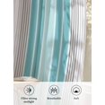 thumbnail image 6 of Sheer Curtains 45 Inch Length 2 Panels Set for Kitchen, Turquoise Aqua Stripes Semi Sheer Curtains for Windows, Modern Minimalist Abstract Lines Voile Window Treatments Rod Pocket Curtain, 6 of 7
