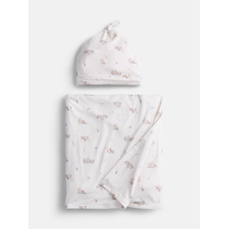 Disney Winnie the Pooh Infant Swaddle Blanket and Hat Set, 2 Piece, One Size