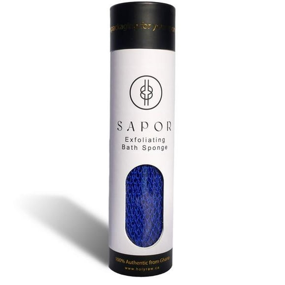 SAPOR - Ghanaian Exfoliating Body Bath Sponge - Dark Blue | Holy Raw
