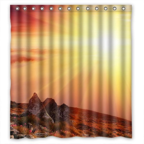 MOHome Morning Sun Shower Curtain Waterproof Polyester Fabric Shower Curtain Size 60x72 inches
